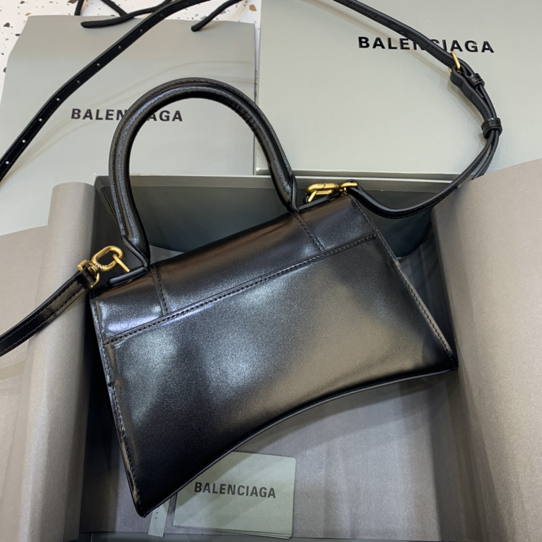 Balenciaga Hourglass Small Handbag Graffiti Shoulder Bag Black